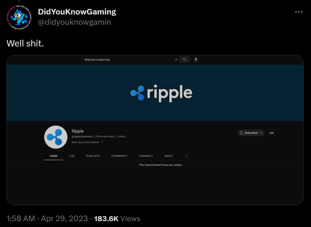 YouTube helps recover hacked channel that attempted XRP crypto scams