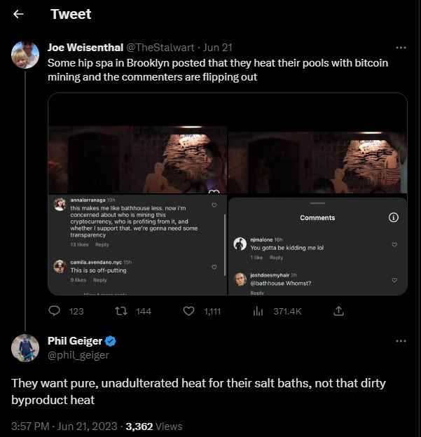 Bitcoin mining heats water in Brooklyn Bathhouse, users flip out