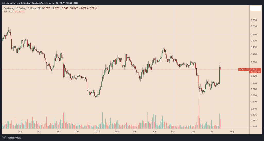 Why is Cardano price up today?
