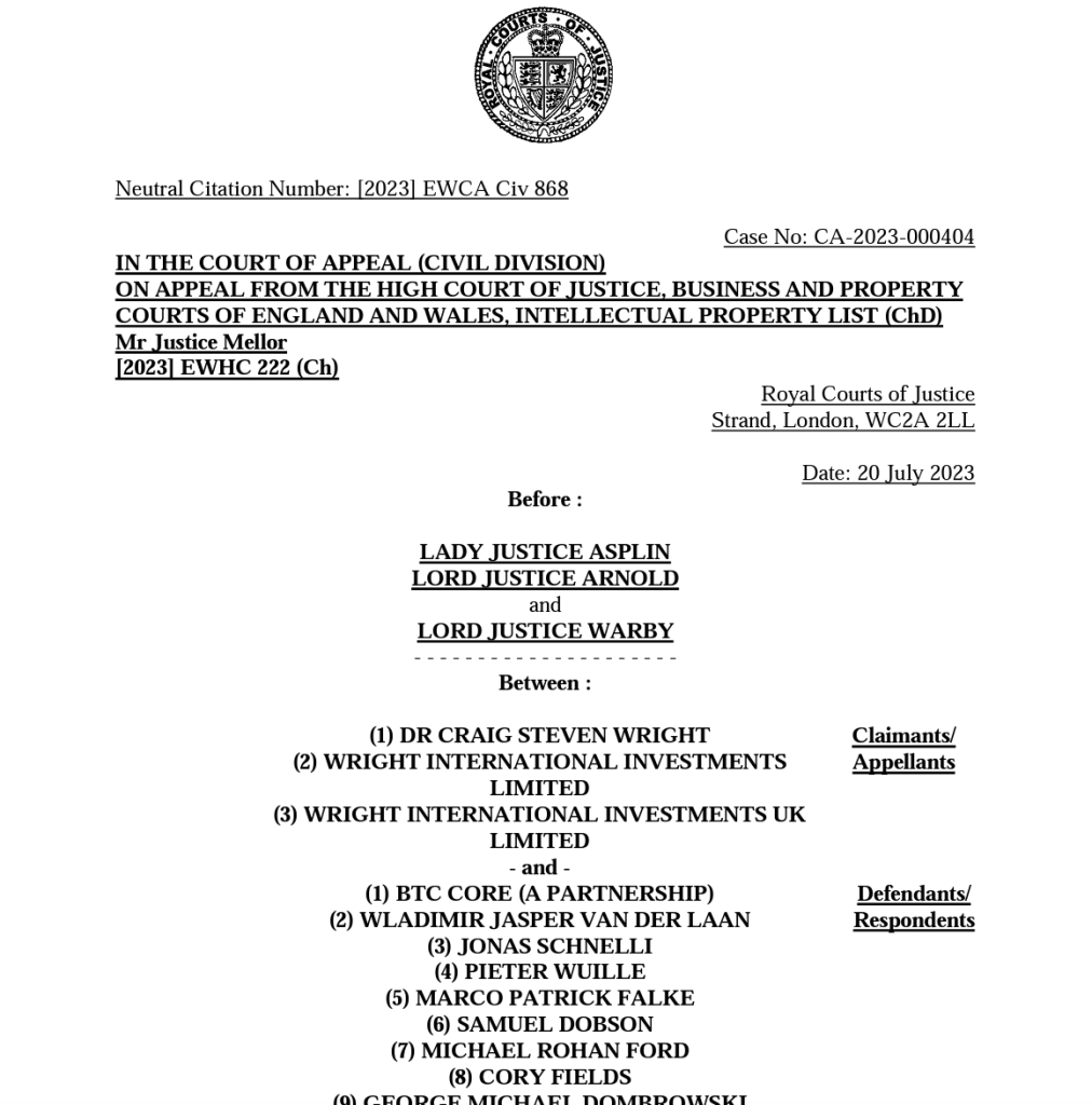 UK court grants appeal from Craig Wright in Bitcoin rights lawsuit