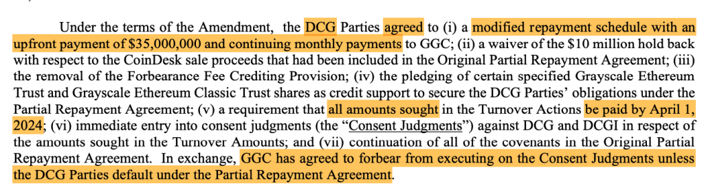 Genesis strikes repayment deal with parent firm DCG to end 0M lawsuit Genesis strikes repayment deal with parent firm DCG to end 0M lawsuit